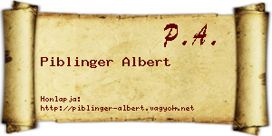 Piblinger Albert névjegykártya